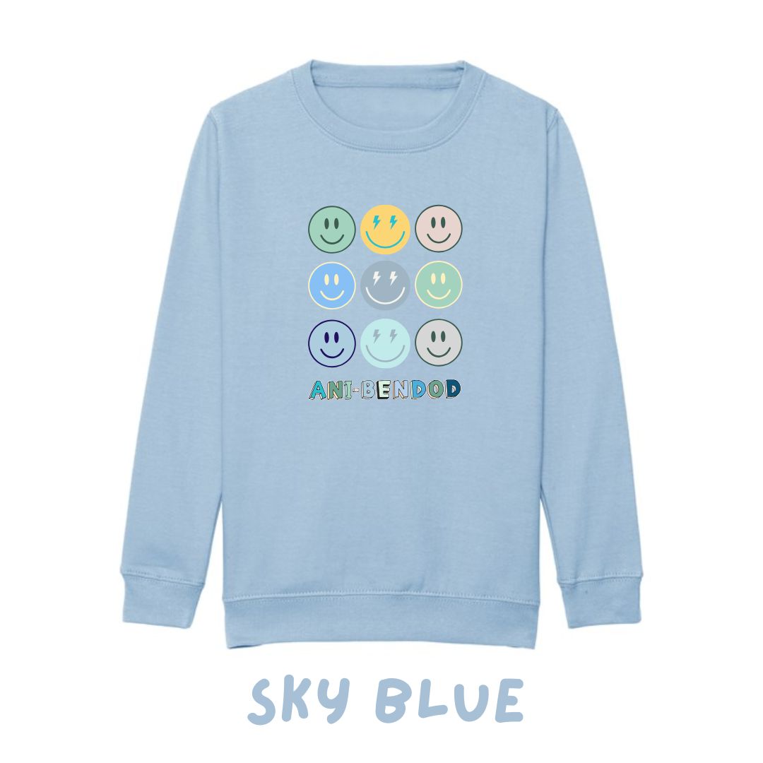 Siwmper wynebau hapus | Smiley faces sweatshirt