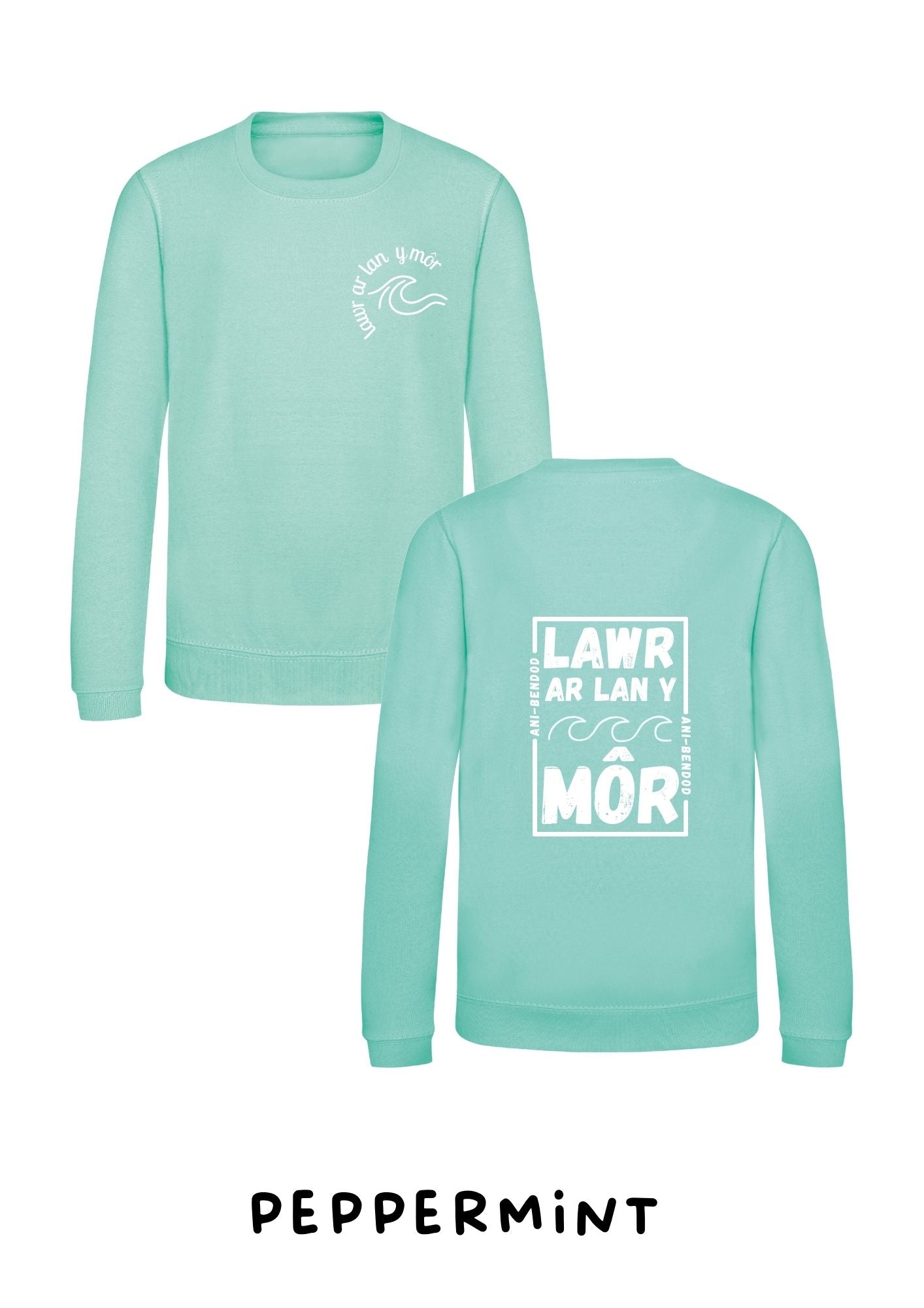 Lawr ar lan y môr Sweatshirt