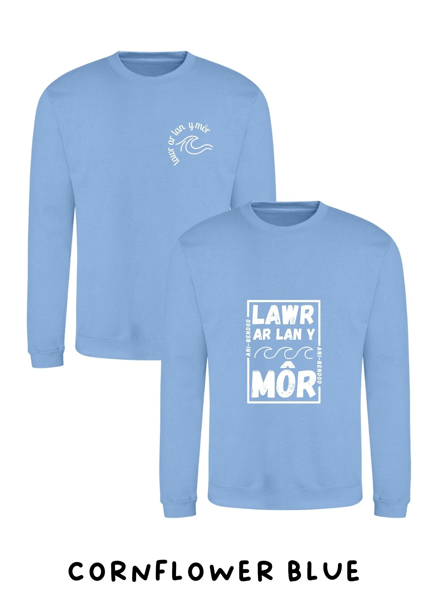 Lawr ar lan y môr Sweatshirt