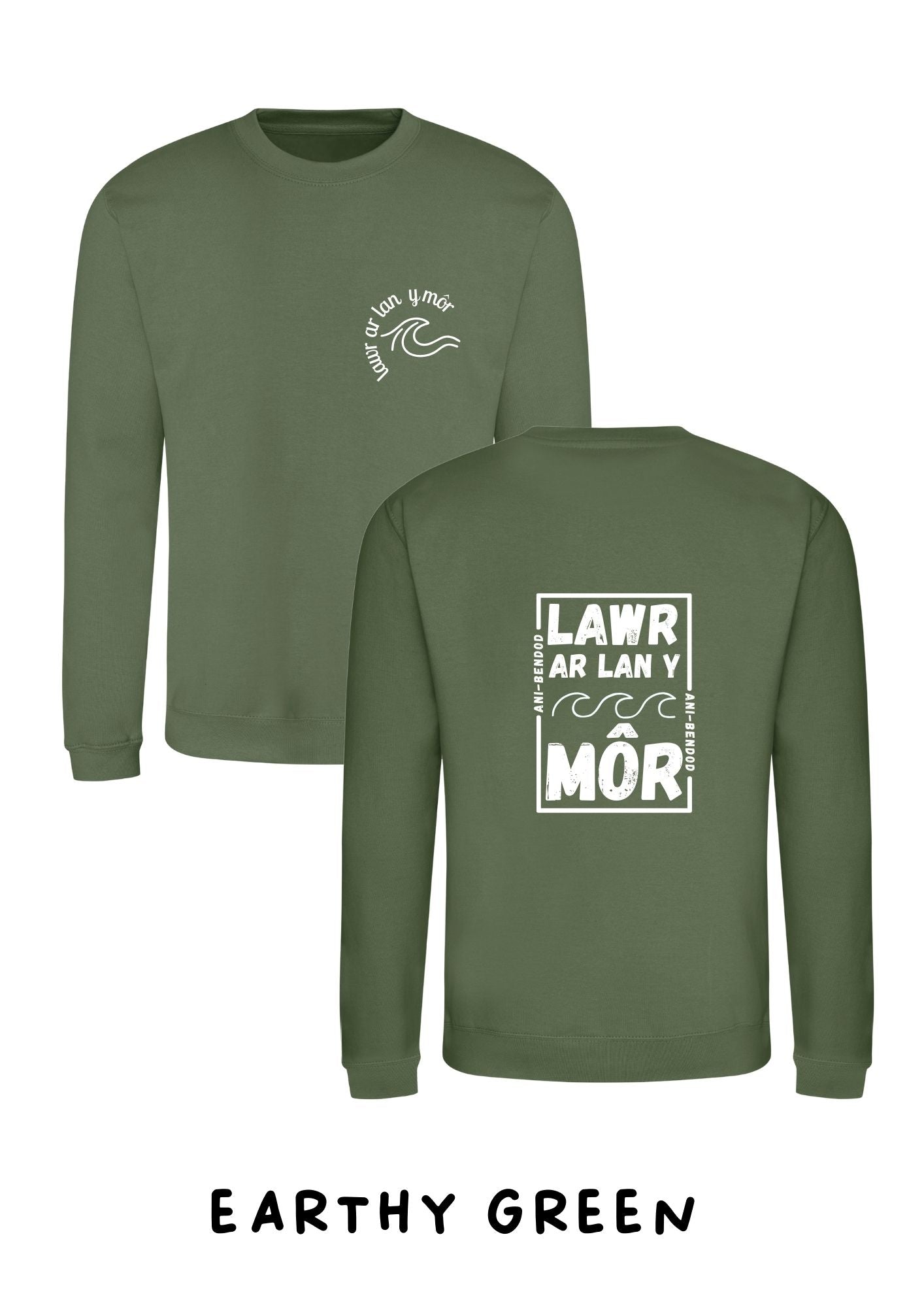 Lawr ar lan y môr Sweatshirt