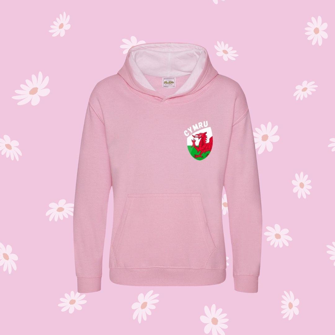 Ready to go - Hoody Cymru ani-bendod Wales - Pinc