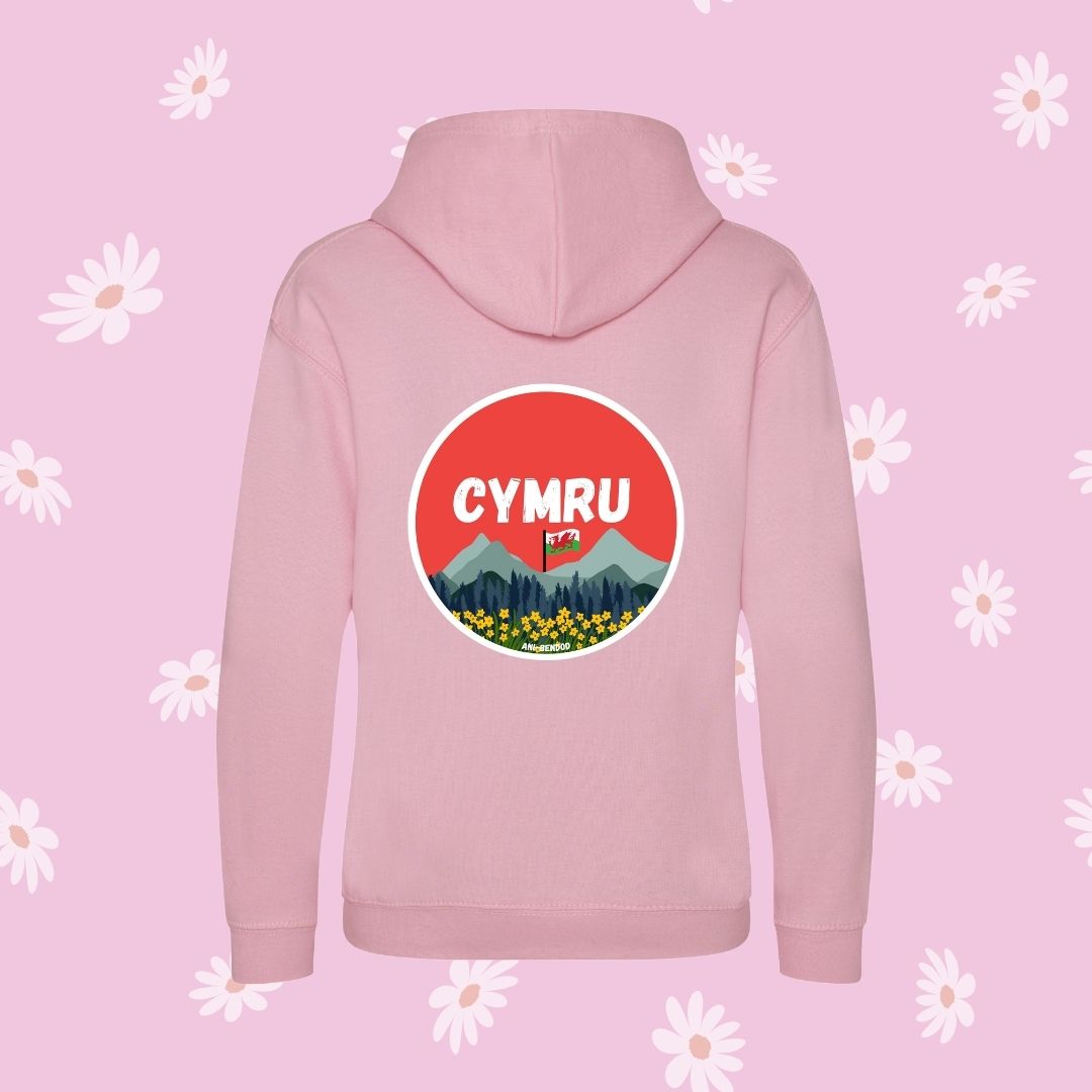 Ready to go - Hoody Cymru ani-bendod Wales - Pinc