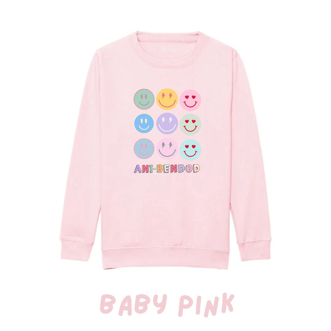 Siwmper wynebau hapus | Smiley faces sweatshirt