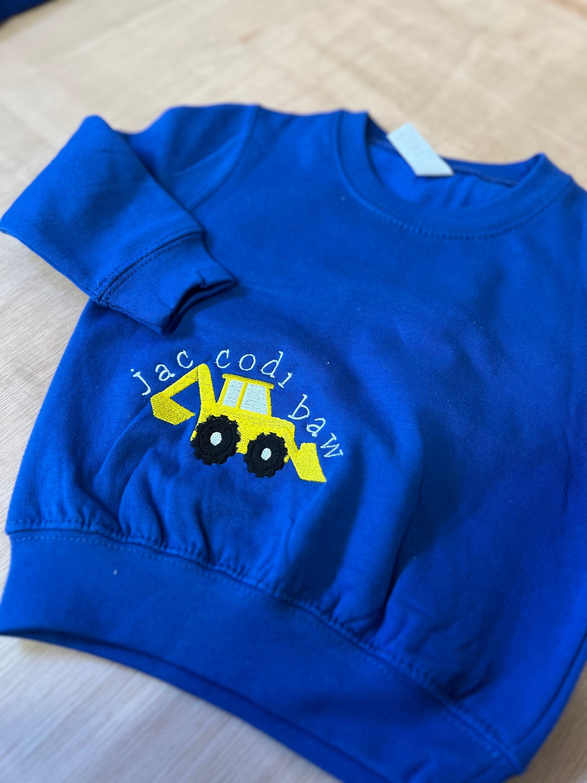 GLAS- Siwmper y fferm ani-bendod farm Sweatshirt BLUE