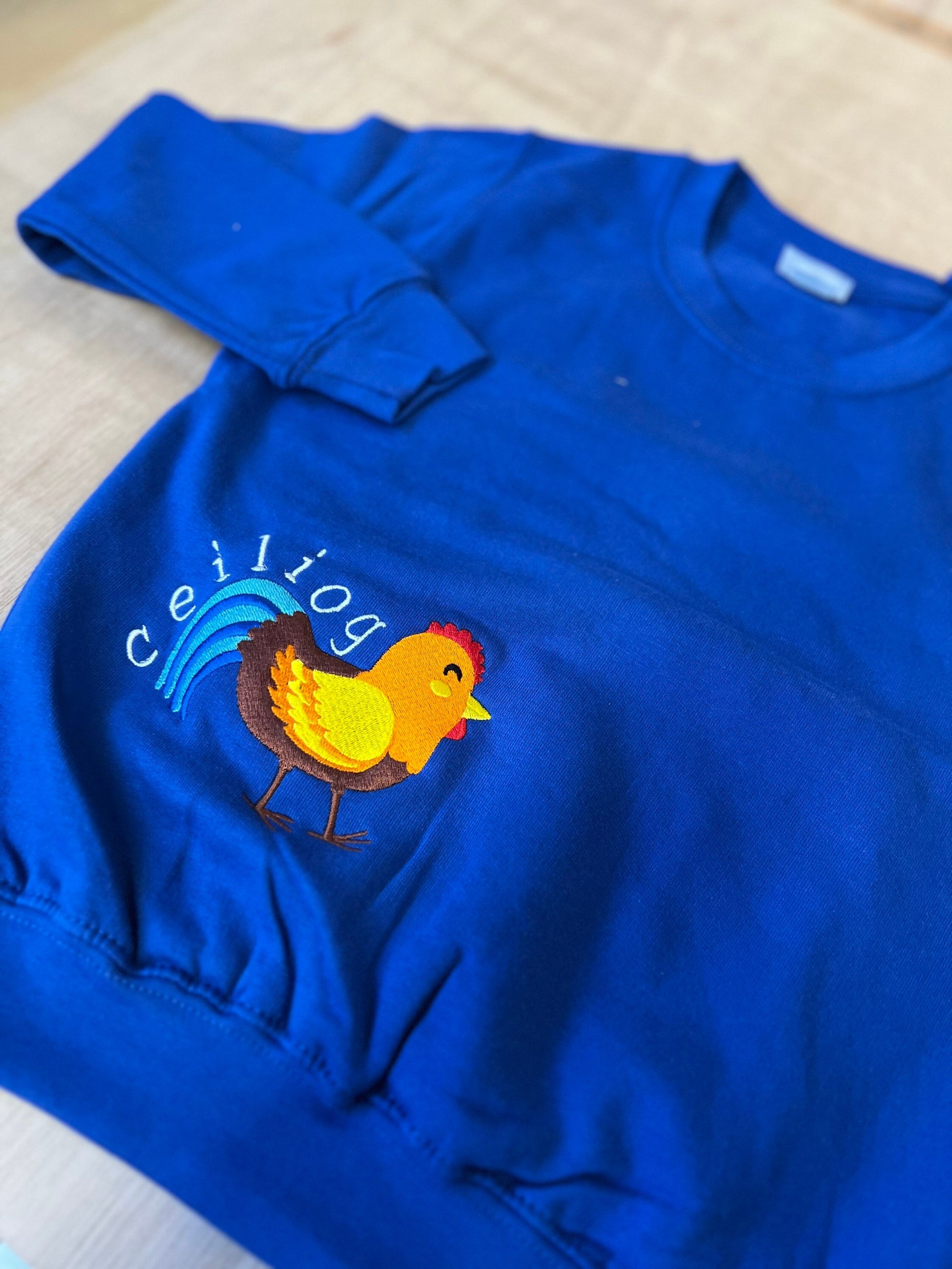 GLAS- Siwmper y fferm ani-bendod farm Sweatshirt BLUE