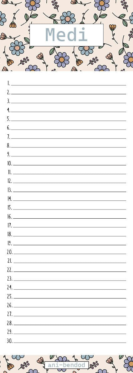 Perpetual Welsh Calendar- any year / ani-bendod/ Calendr Cadw- unrhyw flwyddyn