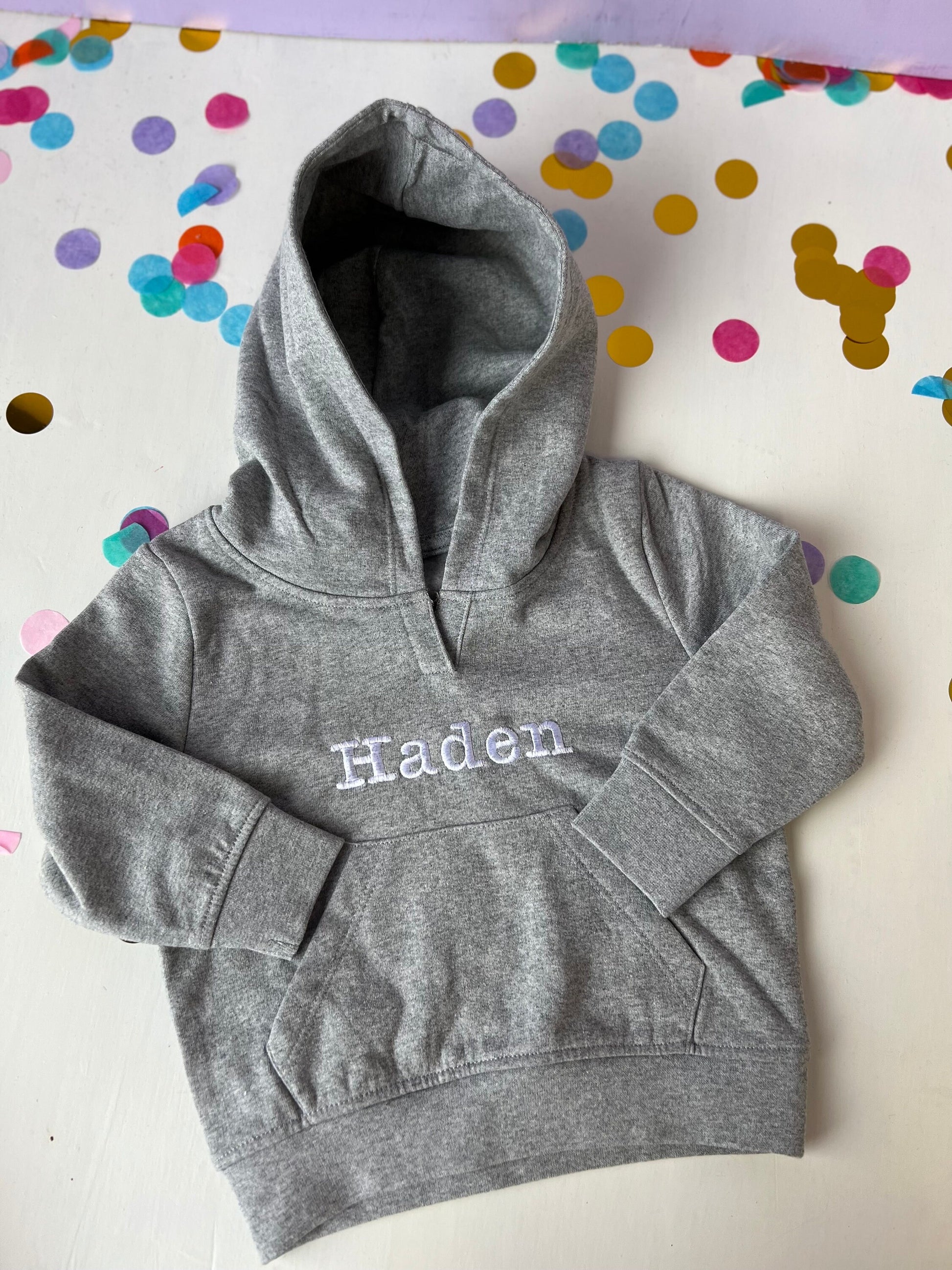 Embroided/personalised HOODY- toddlers- ani-bendod