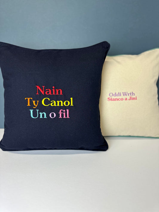 Clustog Sul y Mamau- ani-bendod Mother's day Cushion