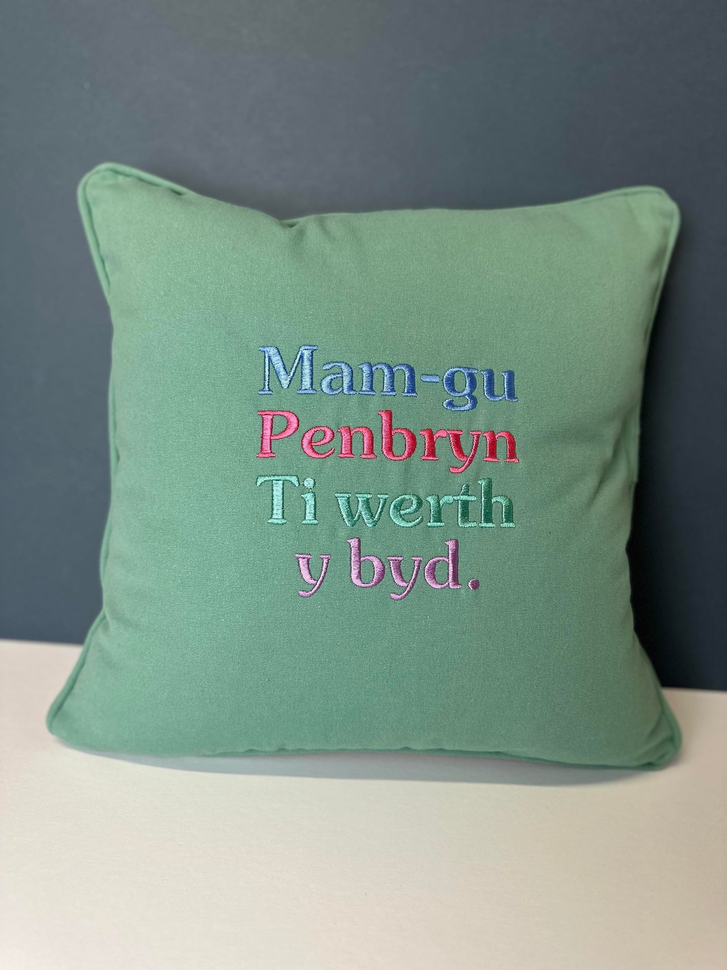 Clustog Sul y Mamau- ani-bendod Mother's day Cushion