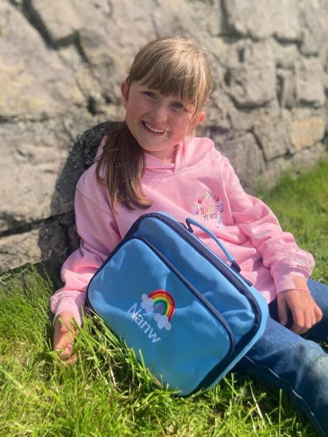 Personalised Dinosaur/Football/Unicorn/Rainbow embroided backpack/rucksack/school bag ani-bendod
