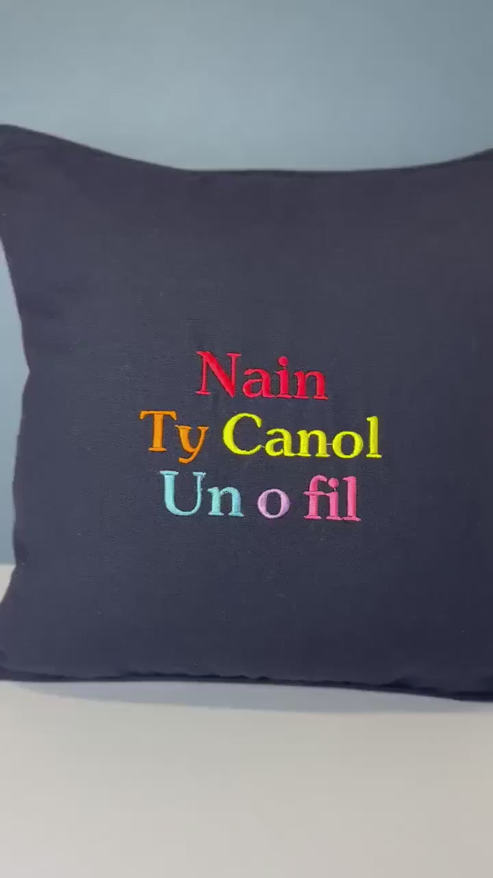 Clustog Sul y Mamau- ani-bendod Mother's day Cushion