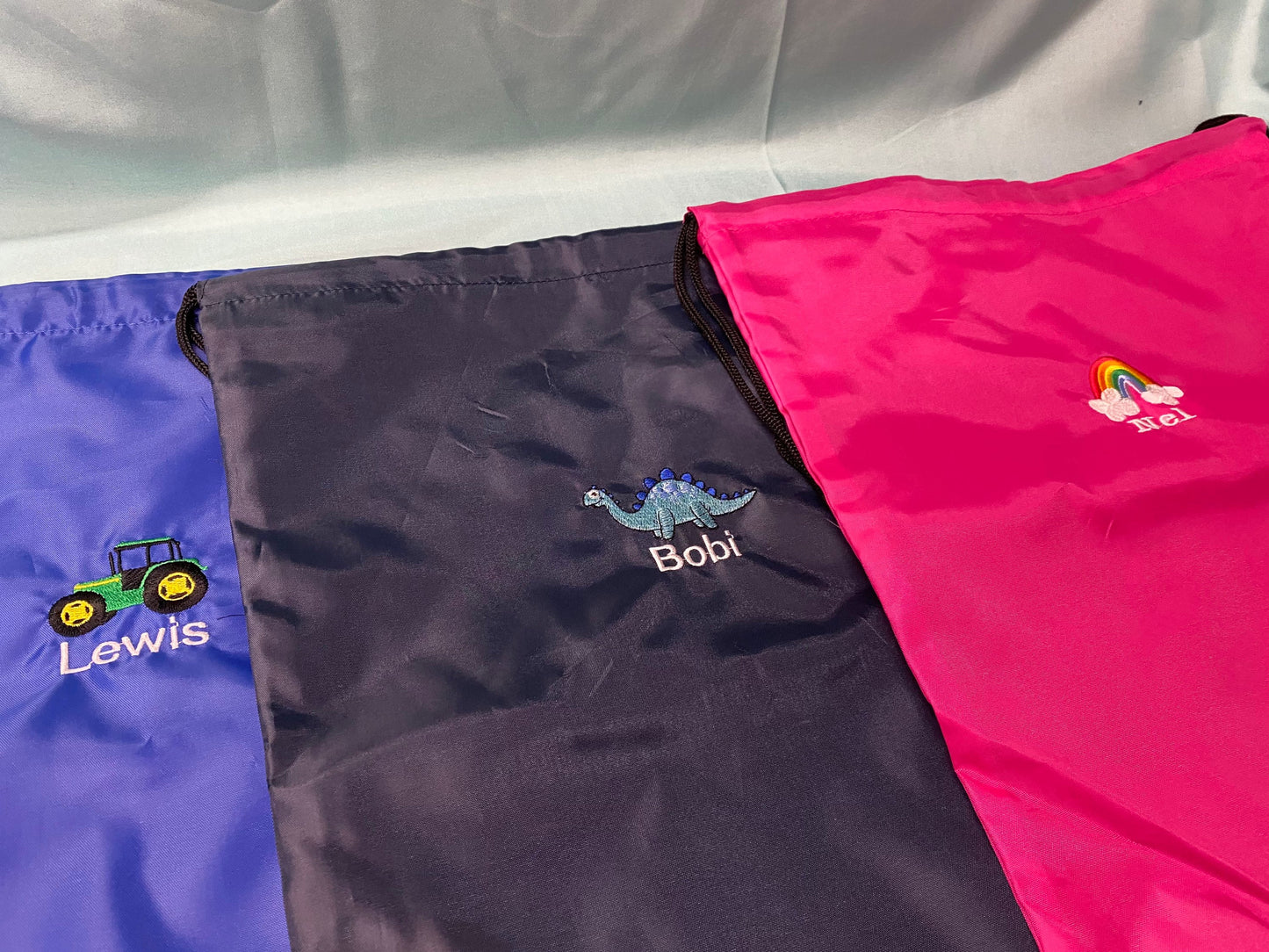 Bag DRAWSTRING nofio/chwaraeon- personalised- ani-bendod