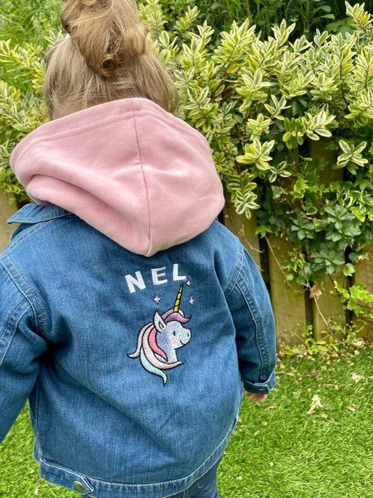 Denim Jacket Uncorn wedi personoli- ani-bendod