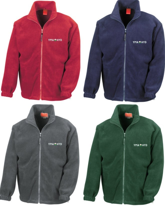 Full zip Fleece -Yma o hyd Plant ac Oedolion