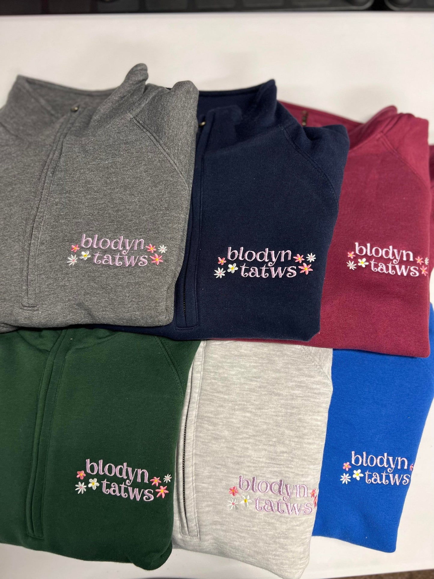 Blodyn tatws 1/4 zip siwmper ani-bendod 1/4 zip Sweatshirt