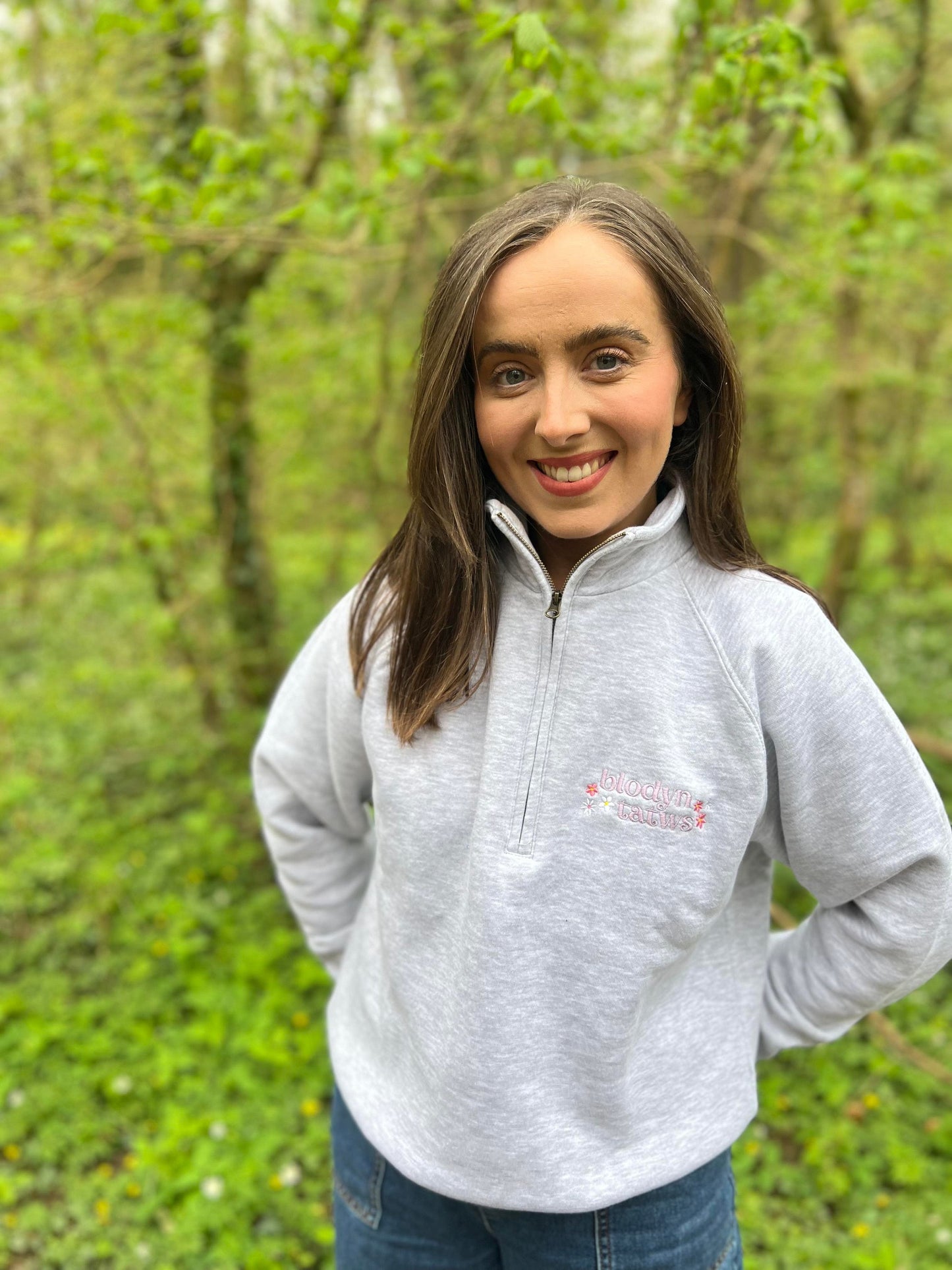 Blodyn tatws 1/4 zip siwmper ani-bendod 1/4 zip Sweatshirt