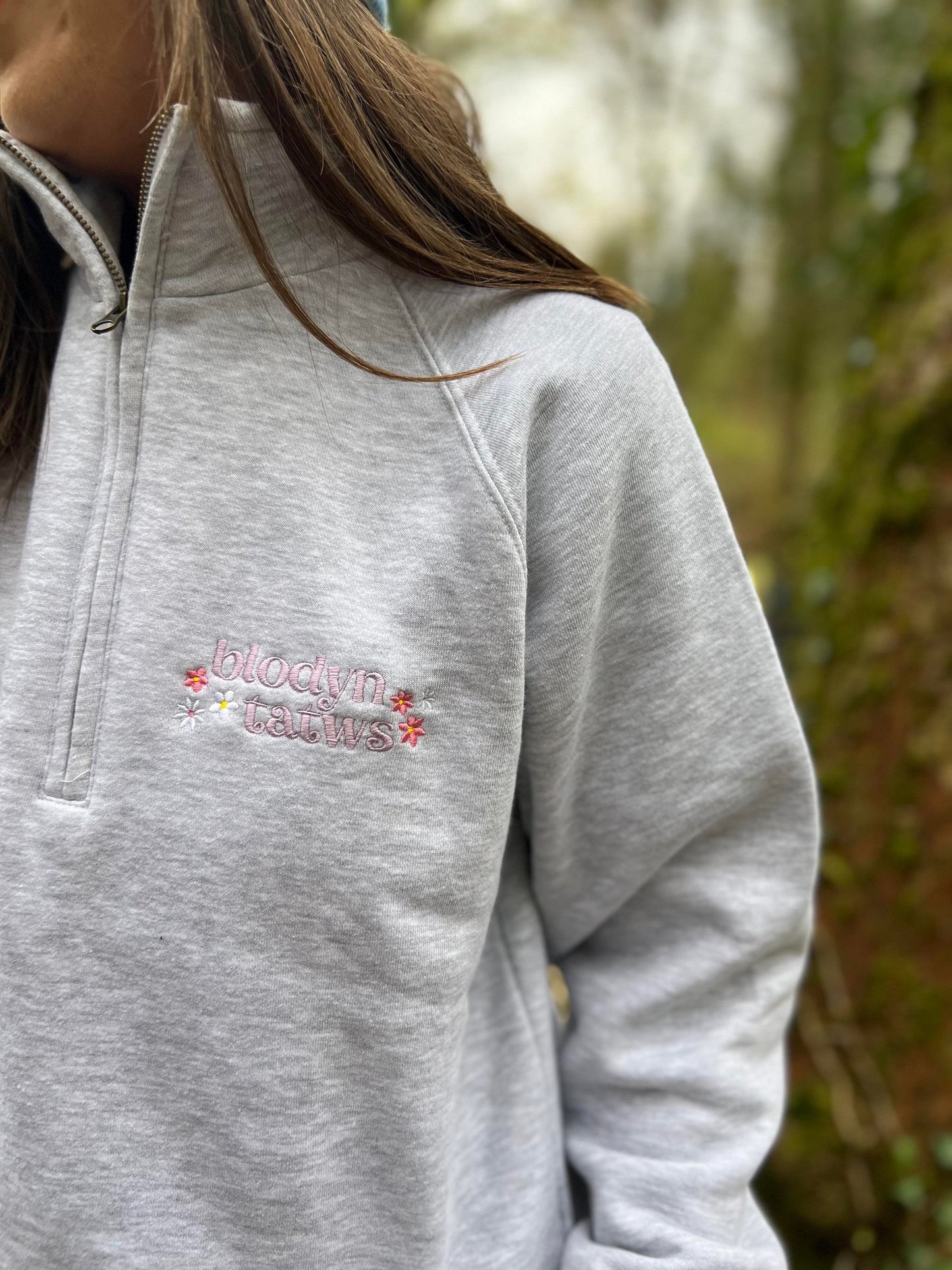Blodyn tatws 1/4 zip siwmper ani-bendod 1/4 zip Sweatshirt