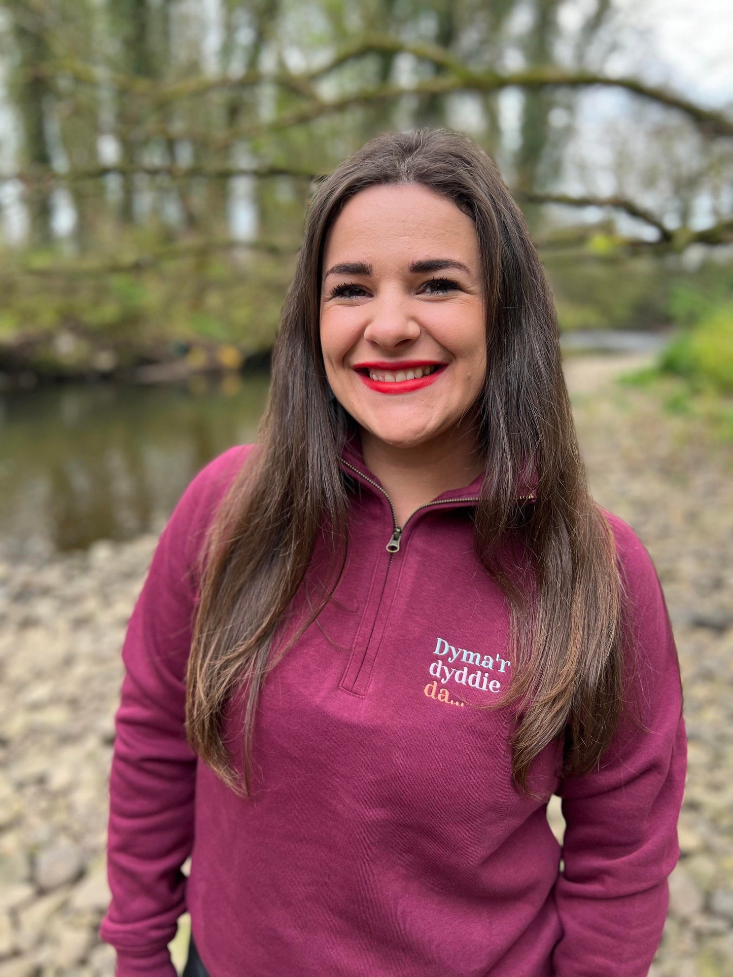 Dyma'r dyddie da 1/4 zip siwmper- ani-bendod 1/4 zip Sweatshirt