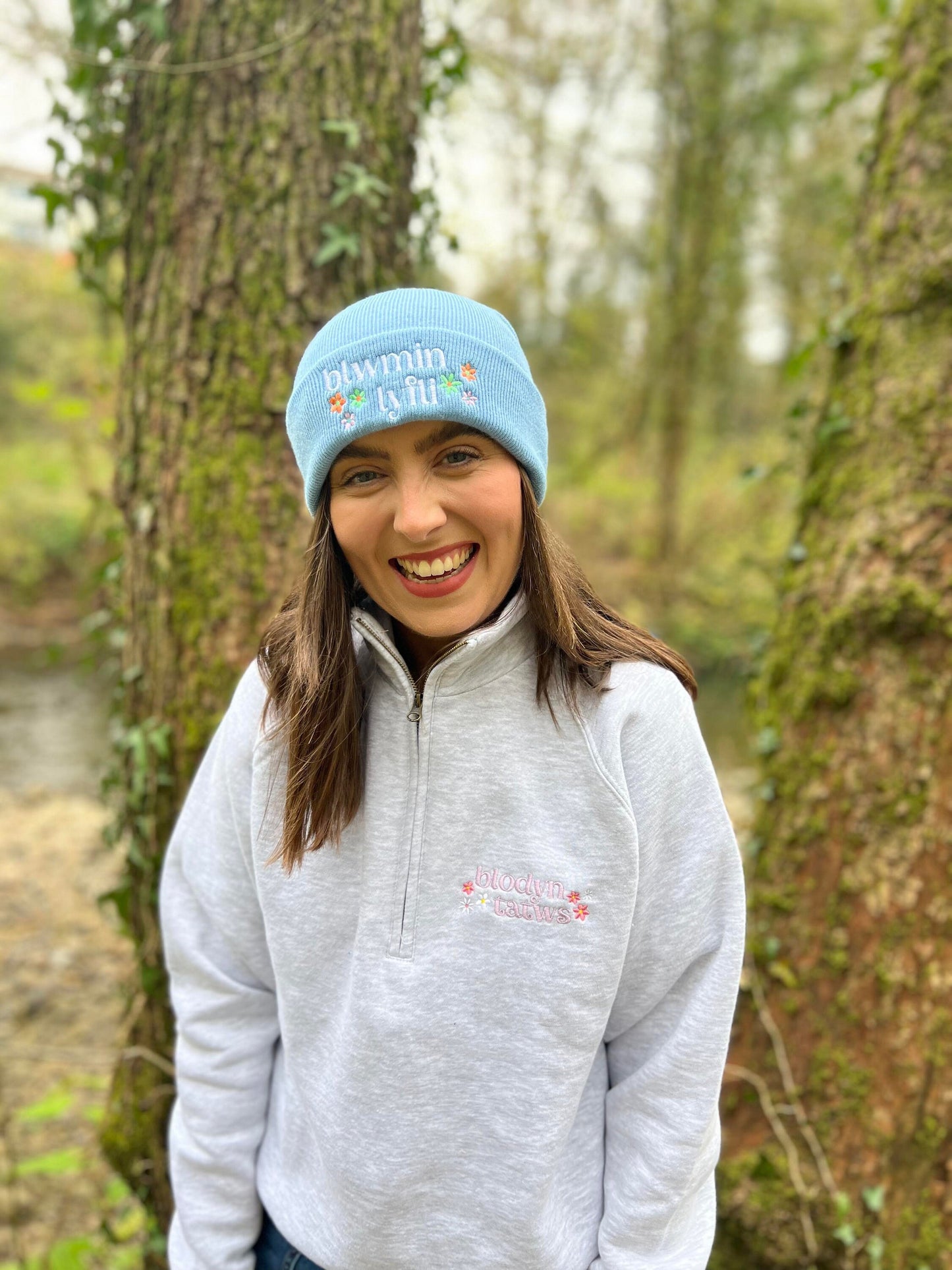BEANIE-Blodyn tatws/blwmin lyfli/dyma'r dyddie da hat ani-bendod