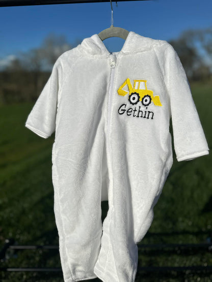 Onesies Babis wedi personoli | Baby Fluffy All in One personalised