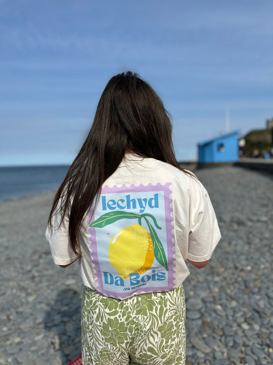 LEFTOVER STOCK - Crys T Lemwn Iechyd Da | Iechyd Da Lemon Oversized T-shirt