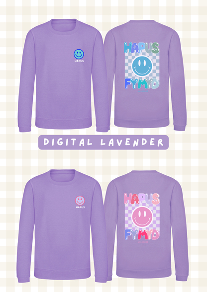 Siwmper Wyneb Hapus | Smiley Face Hoody Sweatshirt