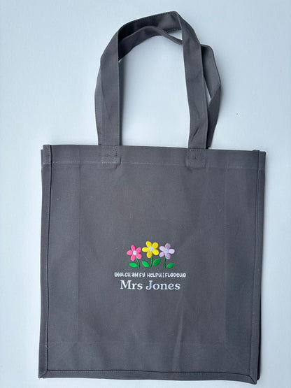 Tote bag Athrawon/Diwedd Tymor wedi personoli- Teacher End of Term personalised tote bag