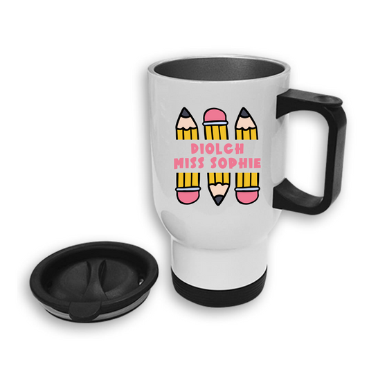 Mygs Teithio Diwedd Tymor Athro/Athrawon - End of Term Travel Mugs Teacher Gift
