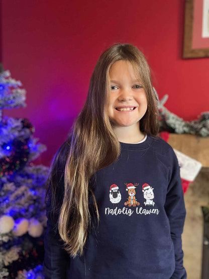 Siwmperi Nadolig Carw, Dafad, Buwch 2025 - Christmas jumpers Reindeer, Sheep, Cow