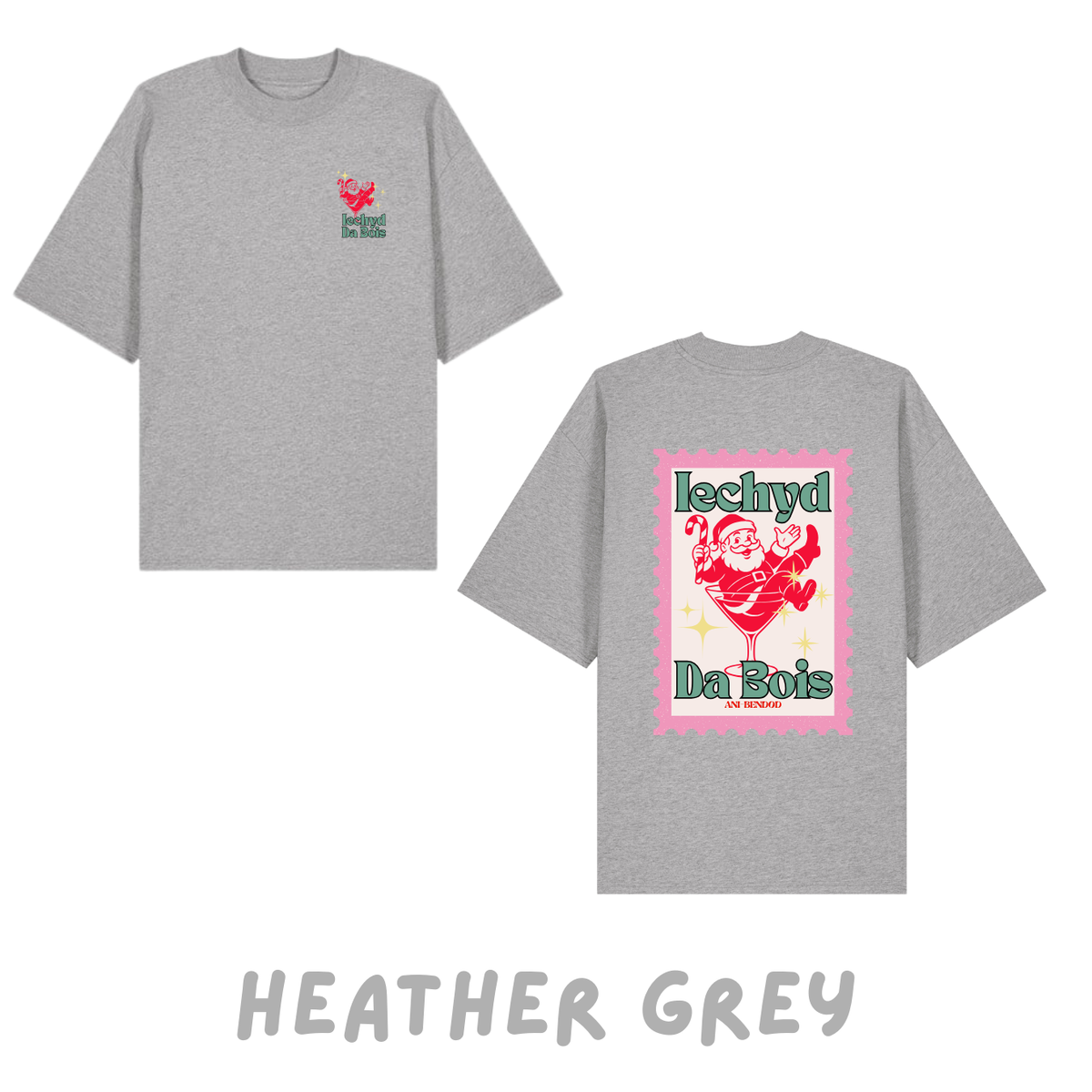 Crys T Iechyd Da Sion Corn | Santa Martini Glass Iechyd Da Oversized T-shirt