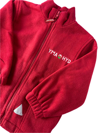 Full zip Fleece -Yma o hyd Plant ac Oedolion