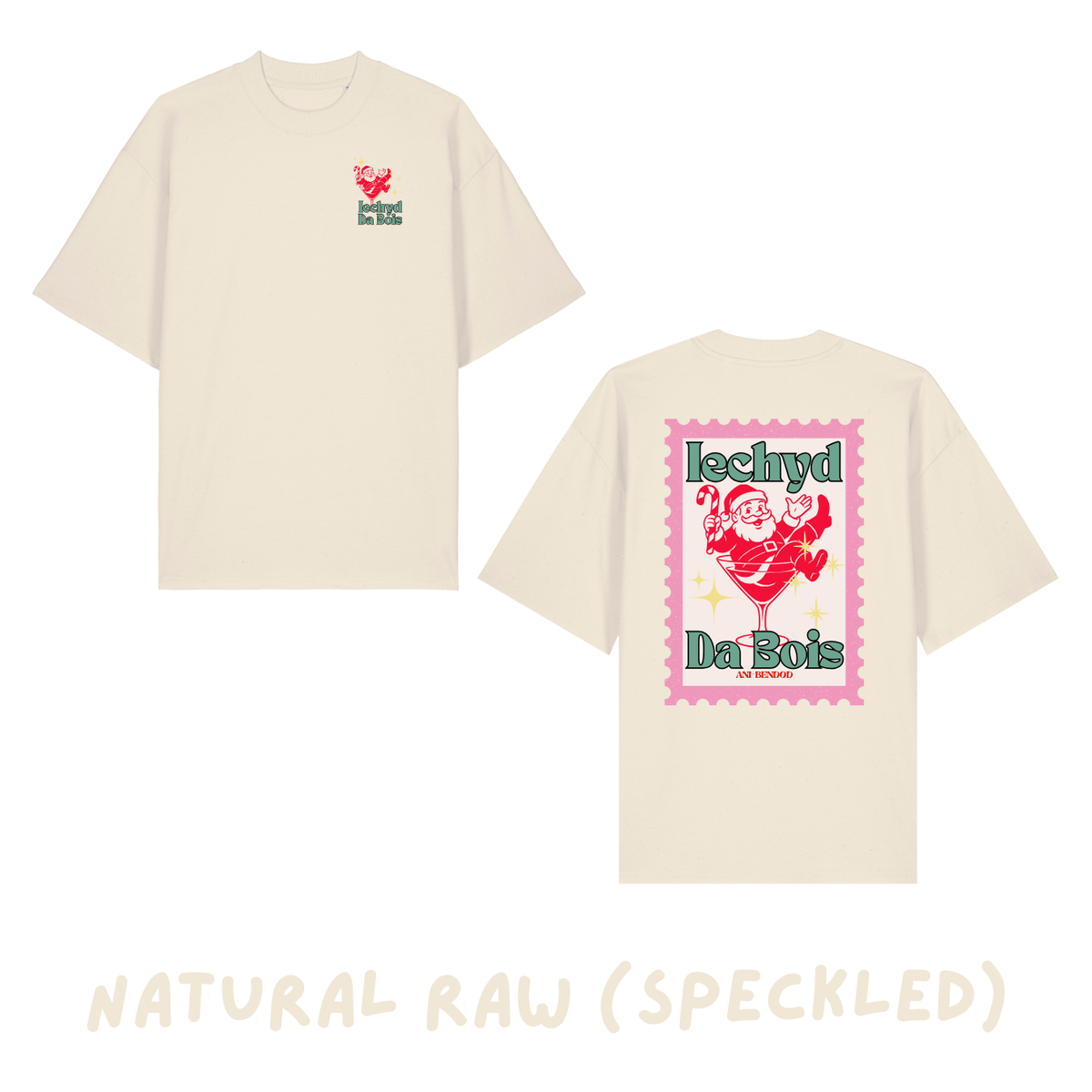 Crys T Iechyd Da Sion Corn | Santa Martini Glass Iechyd Da Oversized T-shirt
