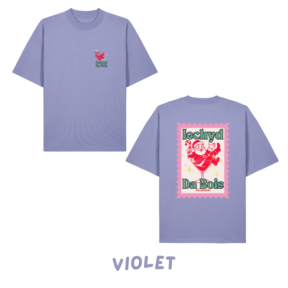 Crys T Iechyd Da Sion Corn | Santa Martini Glass Iechyd Da Oversized T-shirt