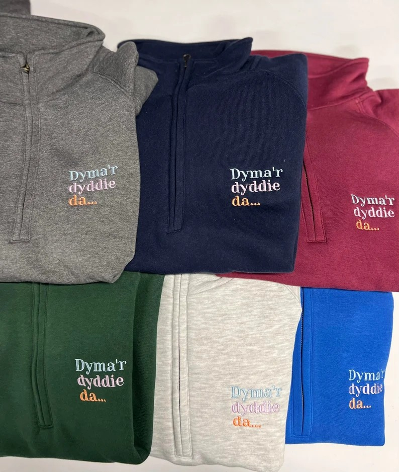 Dyma'r dyddie da 1/4 zip siwmper- ani-bendod 1/4 zip Sweatshirt