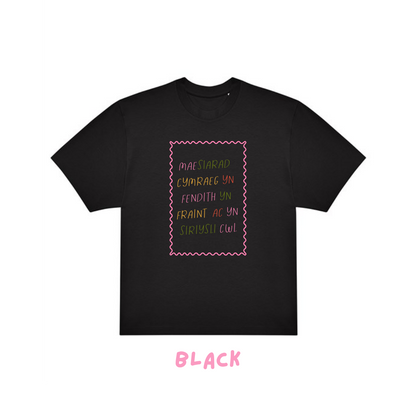 Crys T Oversized Mae Siarad Cymraeg yn fraint | Speaking Welsh is cool tee