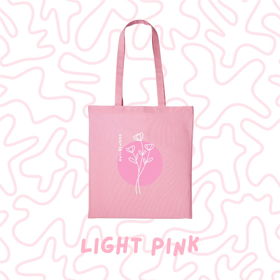 'Pink Flower' Ani-bendod Tote Bag