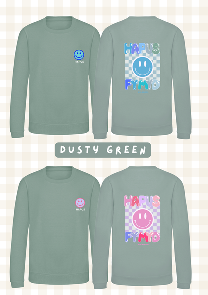 Siwmper Wyneb Hapus | Smiley Face Hoody Sweatshirt