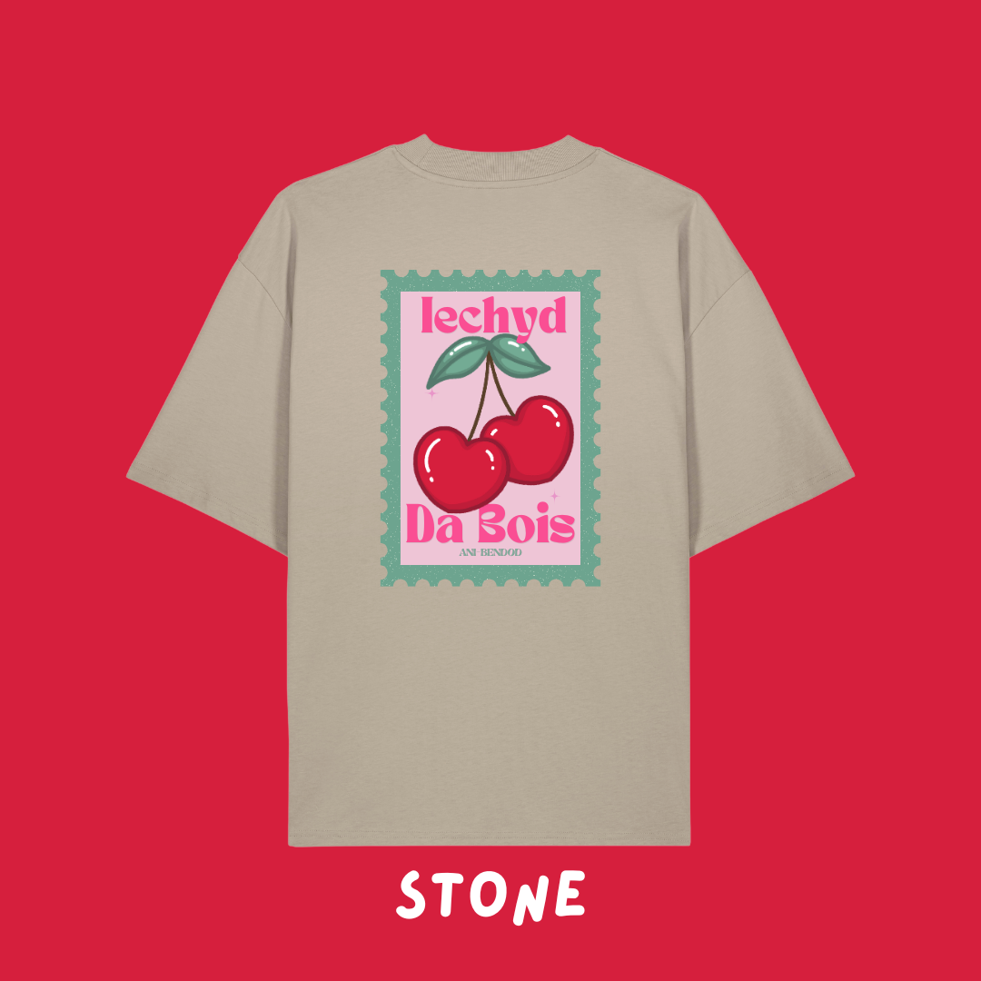 Crys T Ceirios Iechyd Da | Iechyd Da Cherry Oversized T-shirt