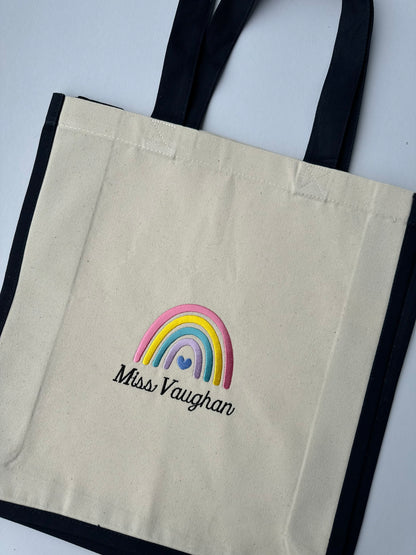 Tote bag Athrawon/Diwedd Tymor wedi personoli- Teacher End of Term personalised tote bag