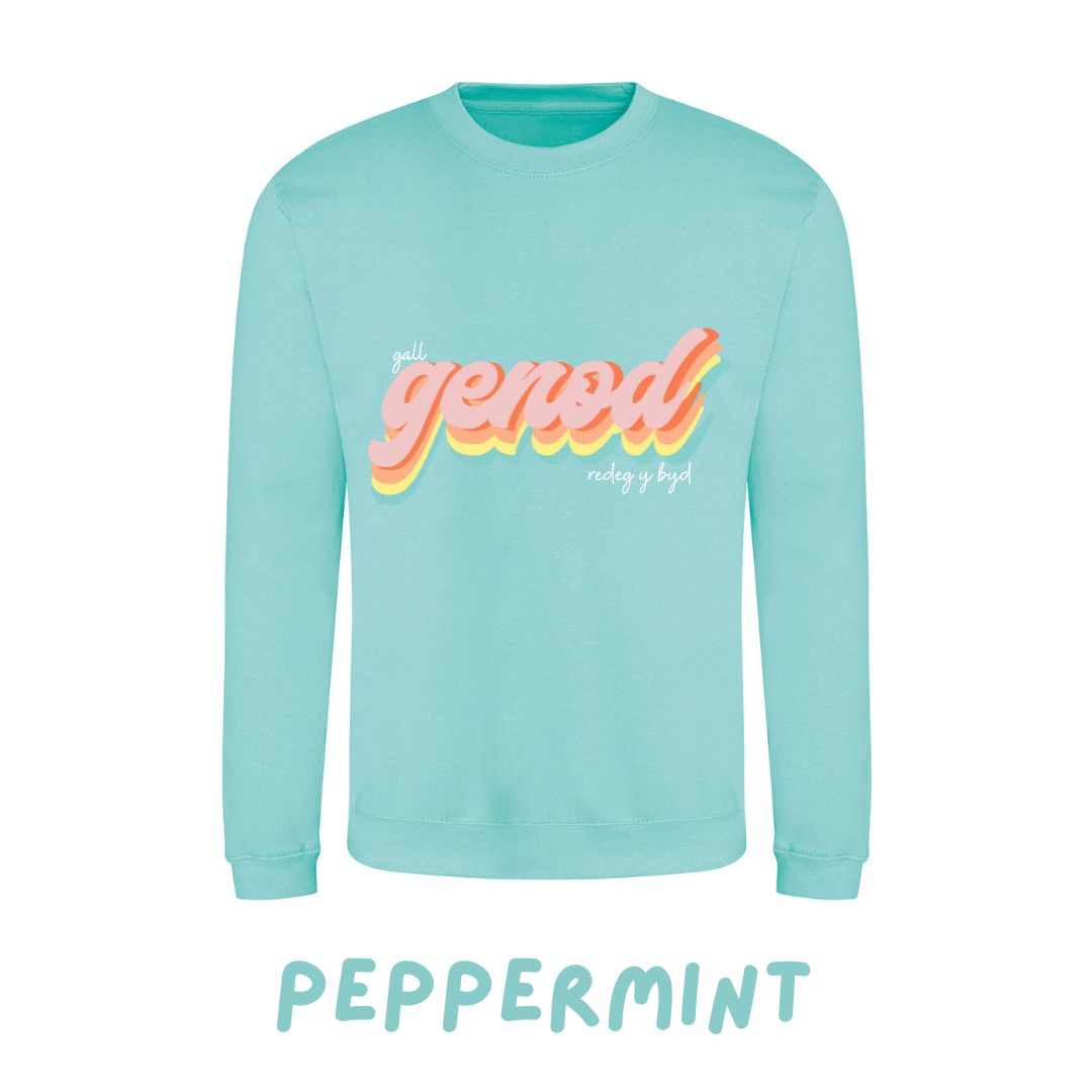 Gall GENOD redeg y byd-Siwmper plant ac oedolion- ani-bendod Sweatshirt