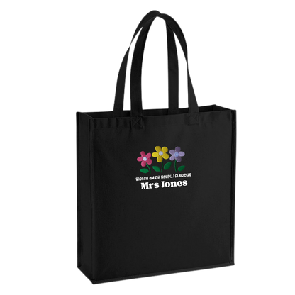 Tote bag Athrawon/Diwedd Tymor wedi personoli- Teacher End of Term personalised tote bag
