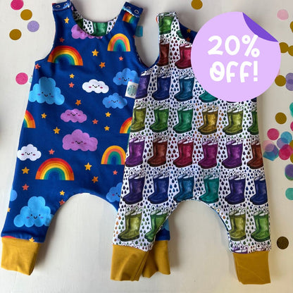 SALE Romper Wellies/Rainbows ani-bendod