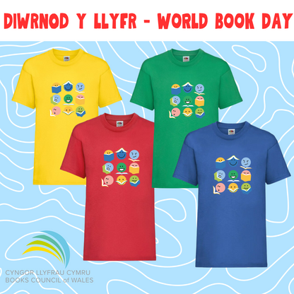 Crys T Diwrnod y Llyfr - Cyngor Llyfrau Cymru // World Book Day T-shirt - Books Council of Wales