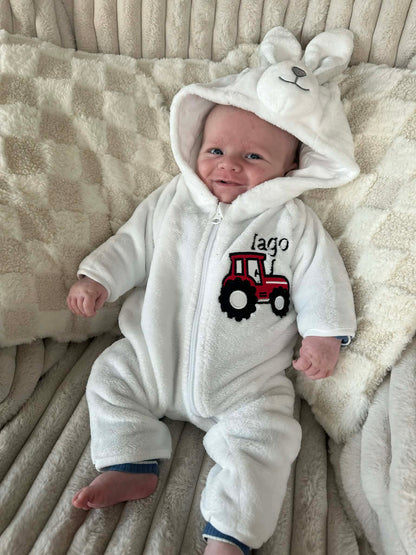 Onesies Babis wedi personoli | Baby Fluffy All in One personalised