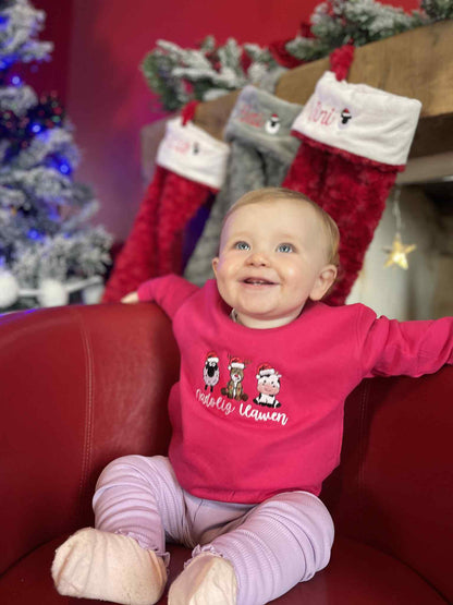 Siwmperi Nadolig Carw, Dafad, Buwch 2025 - Christmas jumpers Reindeer, Sheep, Cow