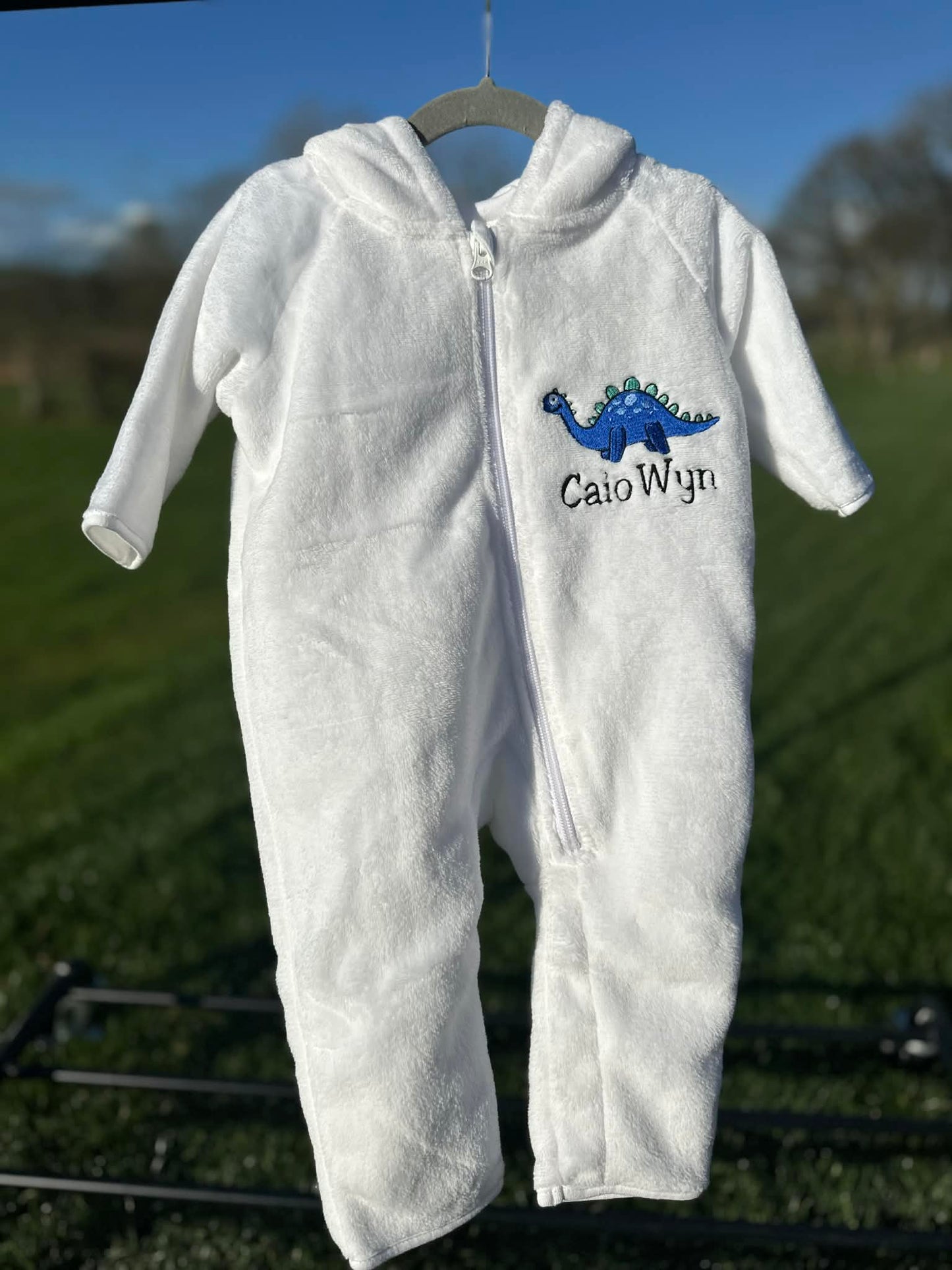 Onesies Babis wedi personoli | Baby Fluffy All in One personalised