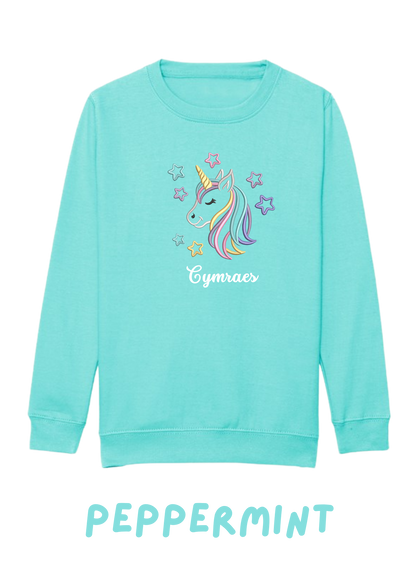 Siwmper Uncorn Cariad | Unicorn Cariad Sweatshirt