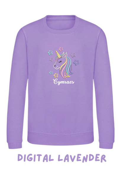 Siwmper Uncorn Cariad | Unicorn Cariad Sweatshirt