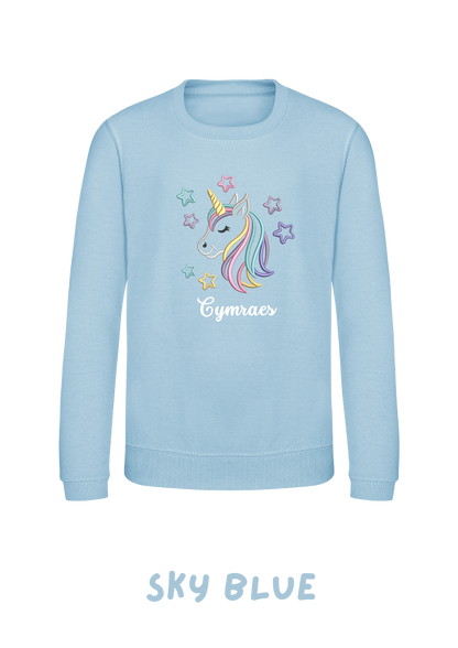Siwmper Uncorn Cariad | Unicorn Cariad Sweatshirt