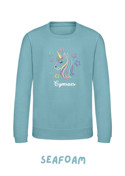 Siwmper Uncorn Cariad | Unicorn Cariad Sweatshirt